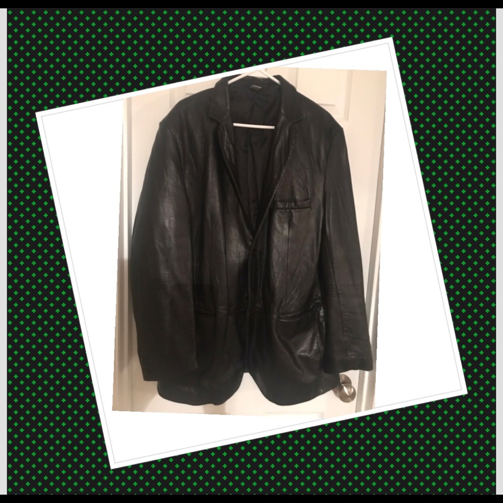 Male Black Leather Jacket - Picture 2 of 8